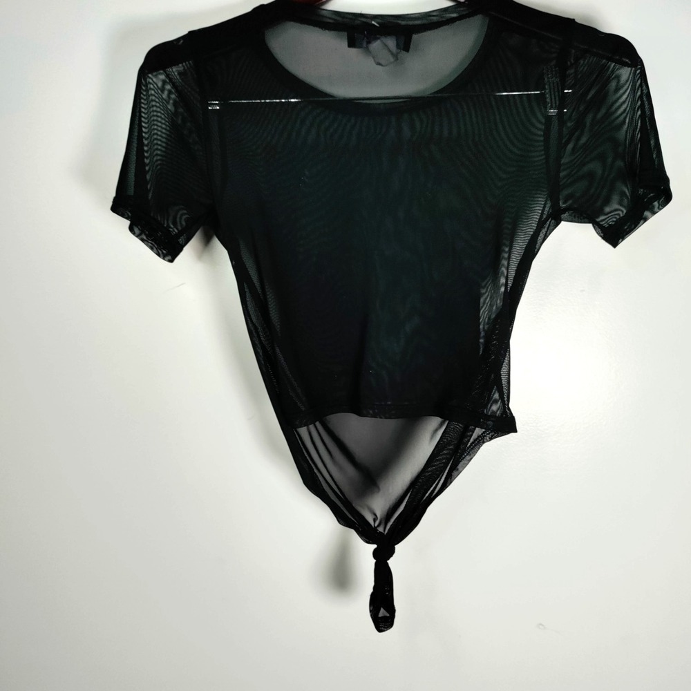 Aliyah Akira Sheer Beaded Pearls Pose Tie Crop Top S‎ Graphic Sexy Souvenir Sexy - Picture 7 of 11